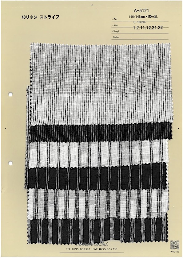 A-5121 40 Listras De Linho[Têxtil / Tecido] ARINOBE