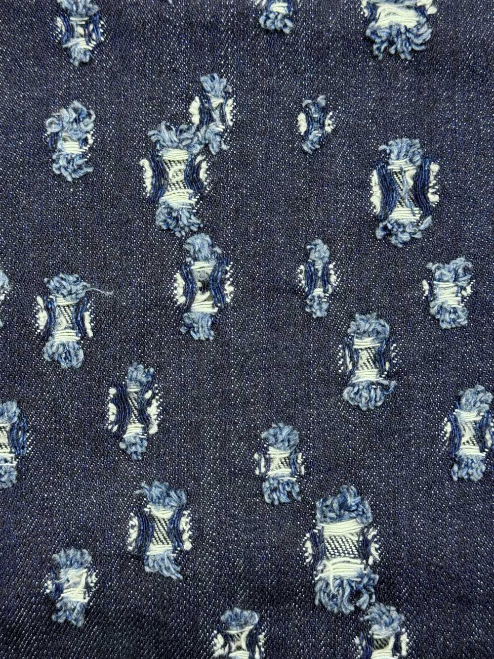 WALA-30ID Denim Waracut Com Padrão De Quadrados Aleatórios[Têxtil / Tecido] DUCK TEXTILE