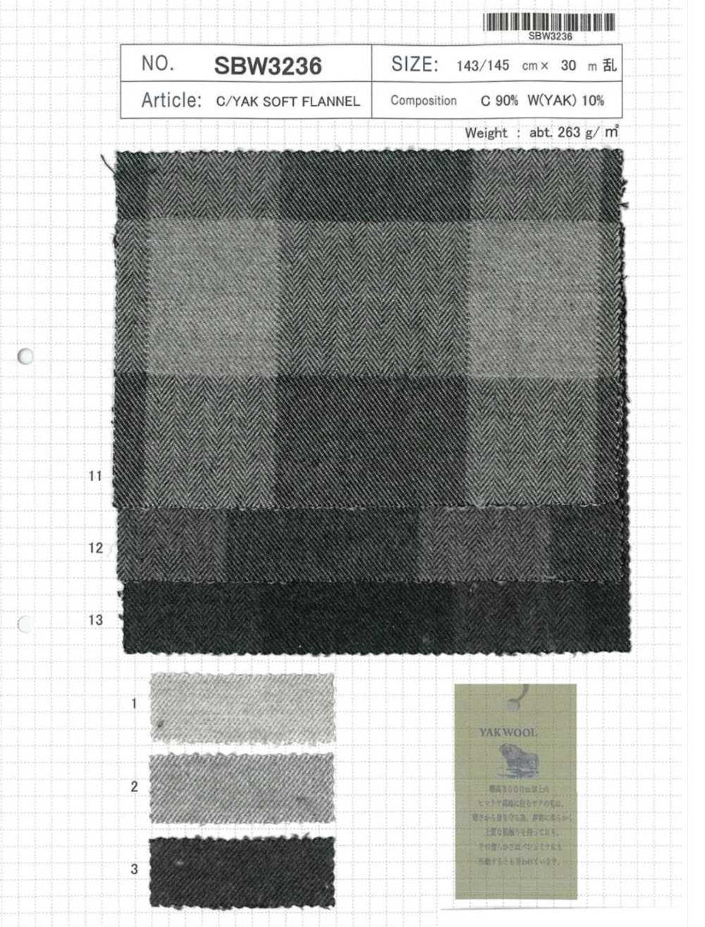 SBW3236 C/YAK FLANELA MACIA[Têxtil / Tecido] SHIBAYA ...
