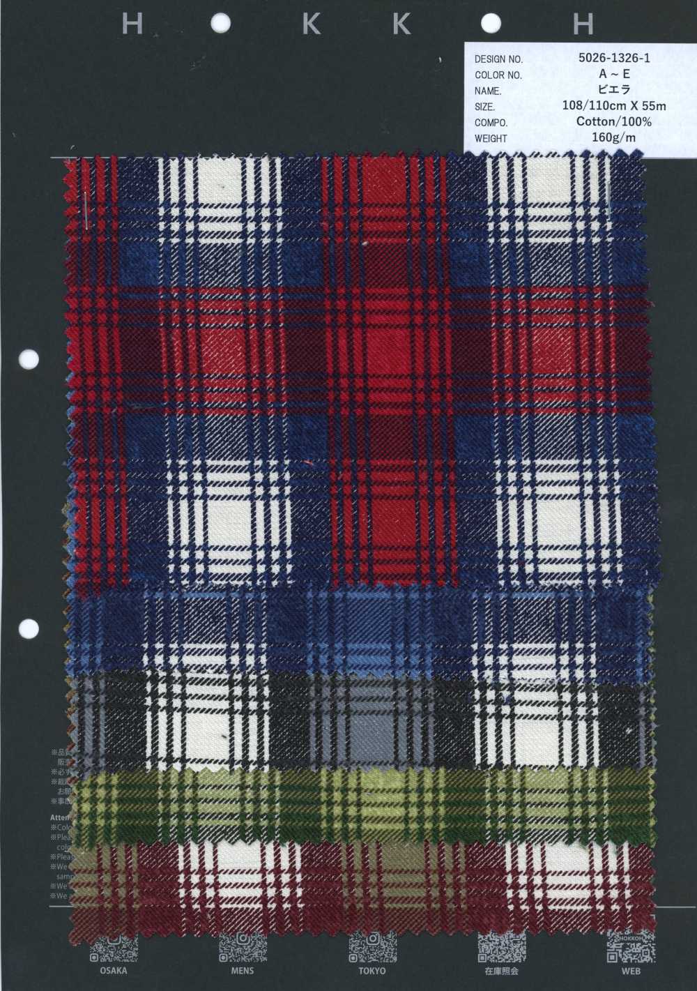 5026-1326-1 Viyella Xadrez Estampado[Têxtil / Tecido] HOKKOH