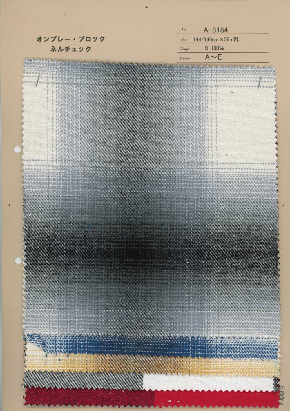 A-8184 Xadrez Flanela Efeito Ombré em Blocos[Têxtil / Tecido] Arinobe Shoten