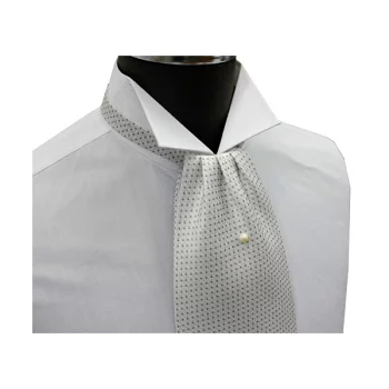 FAS-902 Gravata Ascot Ponto Cinza Sobre Branco[Acessórios Formais] Yamamoto(EXCY)