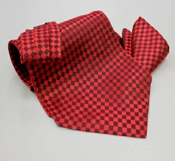 MS-5006 Conjunto De Gravata E Lenço Ascot Amarrado à Mão, Xadrez Vermelho[Acessórios Formais] Yamamoto(EXCY)