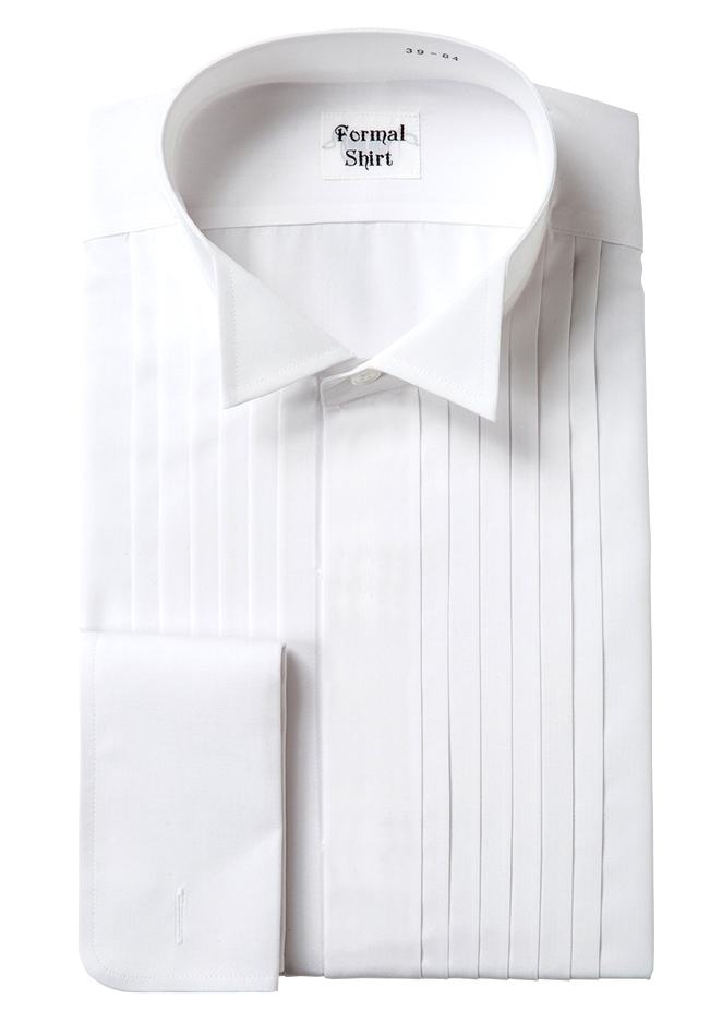 ST-1000 Camisa Formal Para Smoking, Camisa Com Gola Asa, Peito Plissado, Asas Brancas[Acessórios Formais] Yamamoto(EXCY)