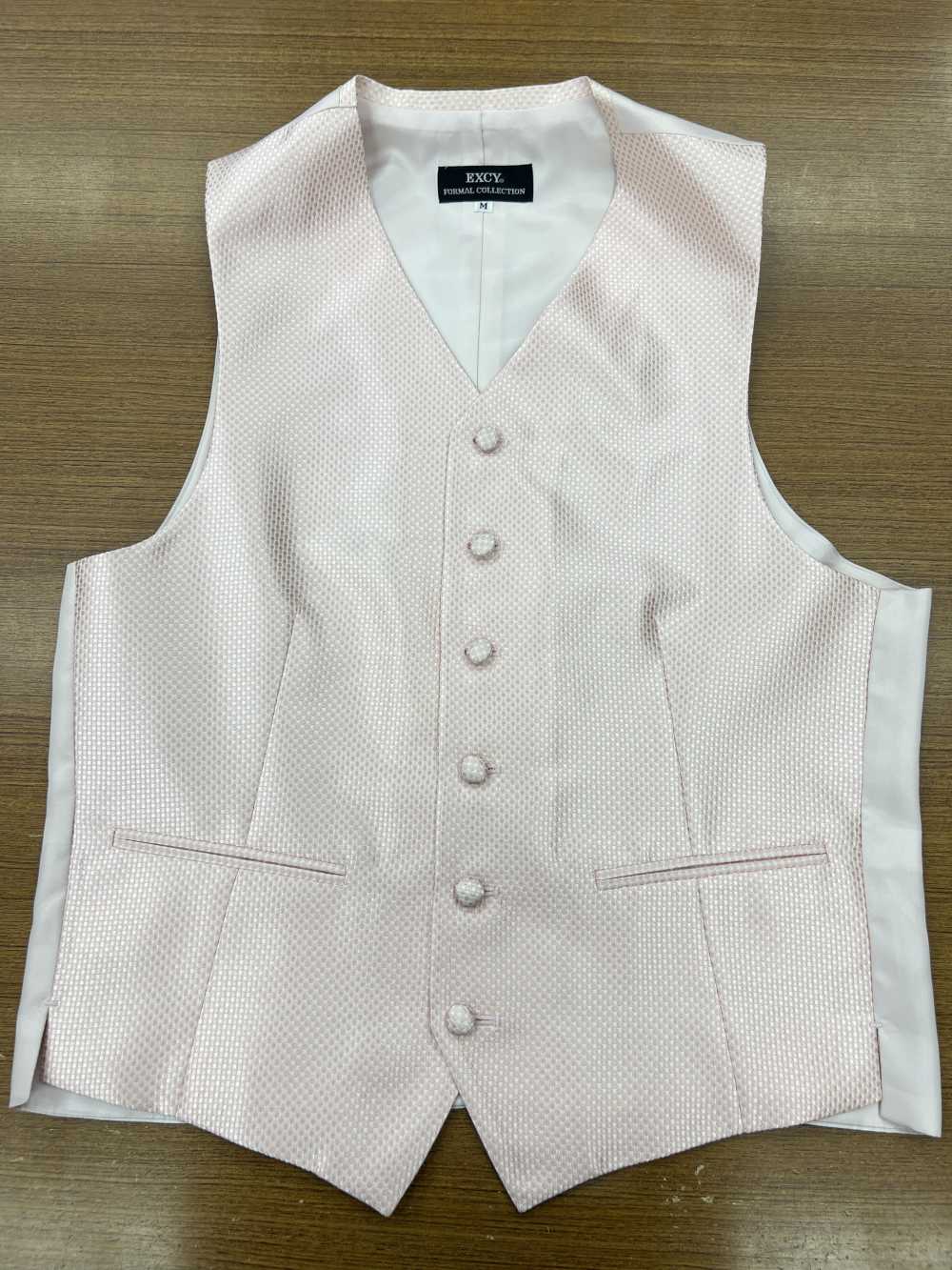 V-984(旧) Colete Formal Em Seda Jacquard Com Padrão Piquet Em Rosa[Acessórios Formais] Yamamoto(EXCY)