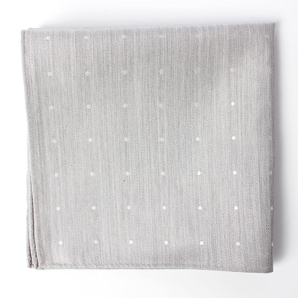 VCF-29 VANNERS Têxtil Usado Bolso Quadrado Padrão De Pontos Jacquard Cinza Gelo[Acessórios formais] Yamamoto(EXCY)