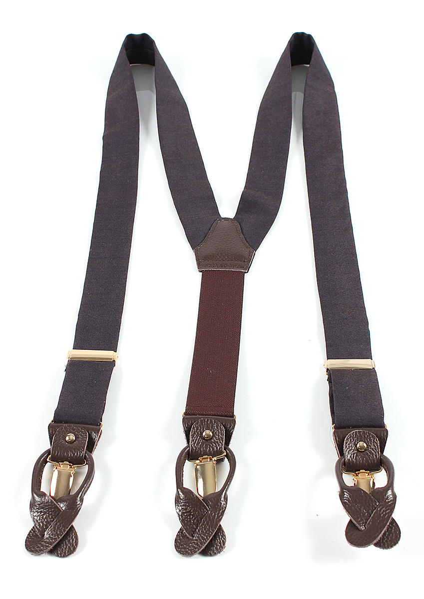 PSR-6 Use Suspensórios Marrons Têxteis Pentágono[Acessórios formais] Yamamoto(EXCY)