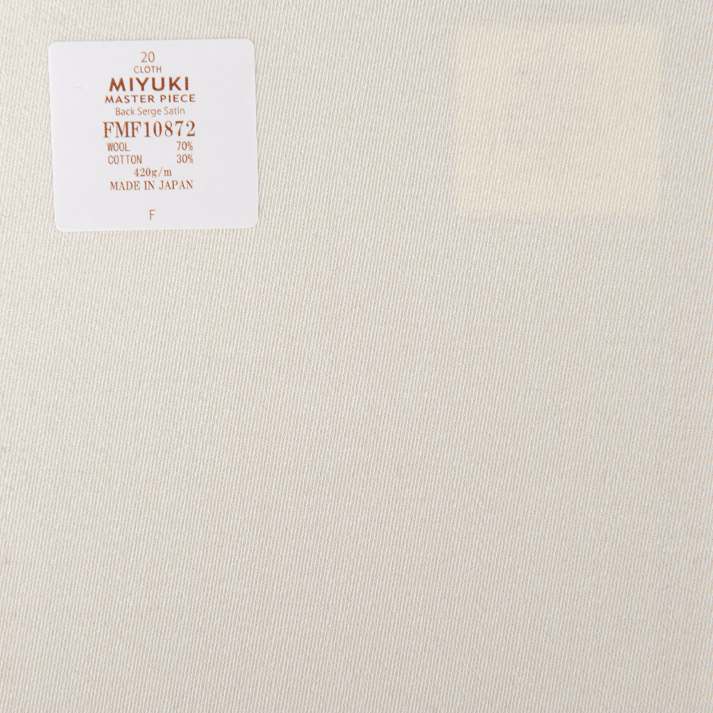 FMF10872 Obra-prima De Volta Sarja Cetim Lã Lisa Algodão Branco[Têxtil] Miyuki Keori (Miyuki)