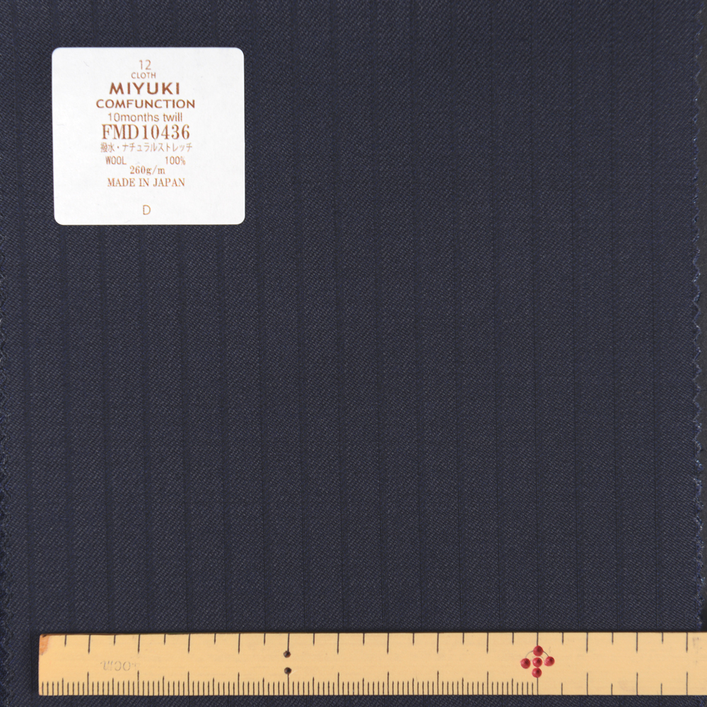 FMD10436 Complexo 10 Meses De Sarja Repelente De água Natural Stripe Stripe Azul Marinho[Têxtil] Miyuki Keori (Miyuki)