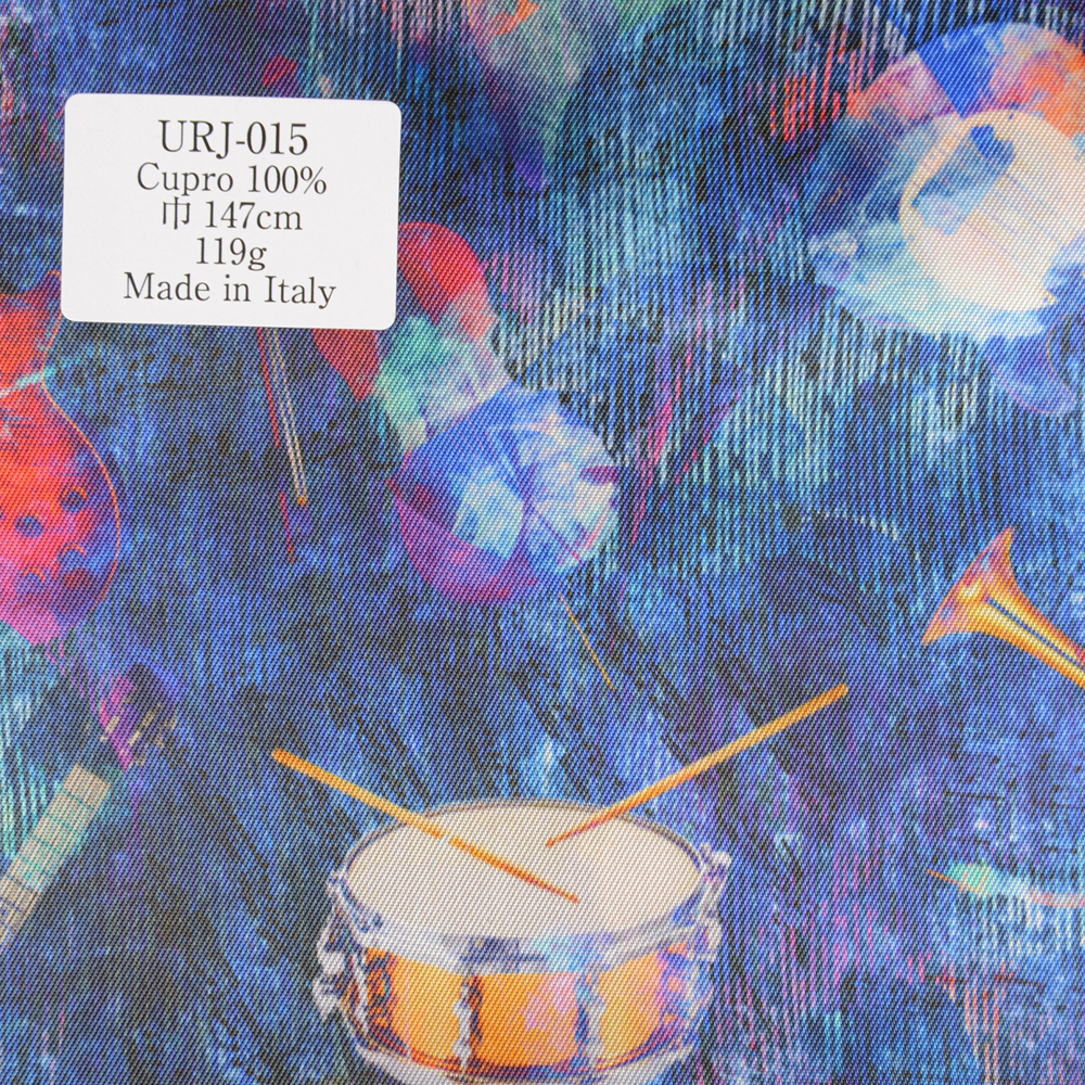 URJ-015 Feito Na Itália Cupra 100% Impresso Forro Fantástico Padrão De Instrumento Musical[Resina] TCS