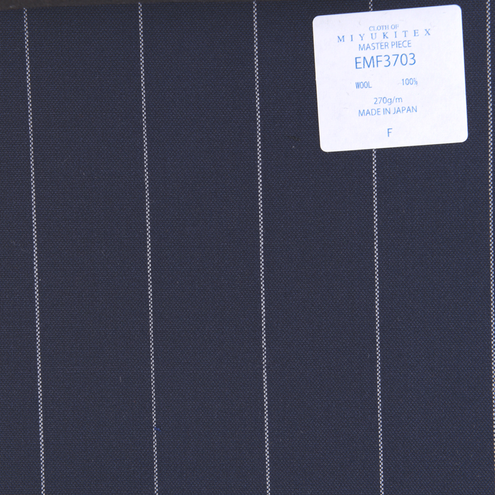 EMF3703 Coleção Masterpiece Savile Row Yarn Count Series Listrado Largo Azul Marinho[Têxtil] Miyuki Keori (Miyuki)