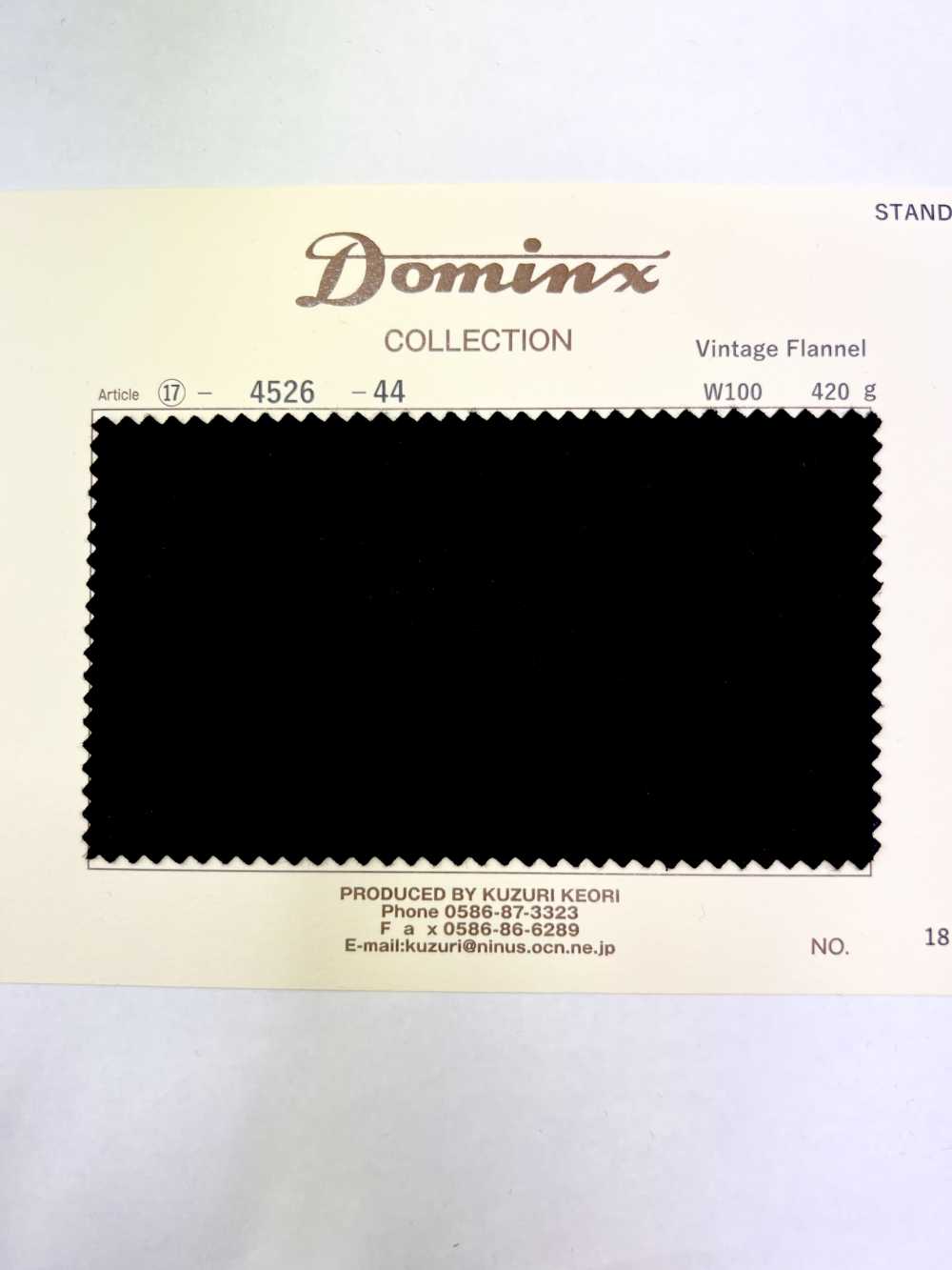 4526 Flanela Vintage DOMINX Standard Collection 6 Cores Preto Cinza Escuro Marinho Marrom Branco[Têxtil] Lã Katsuragi (DOMINX)