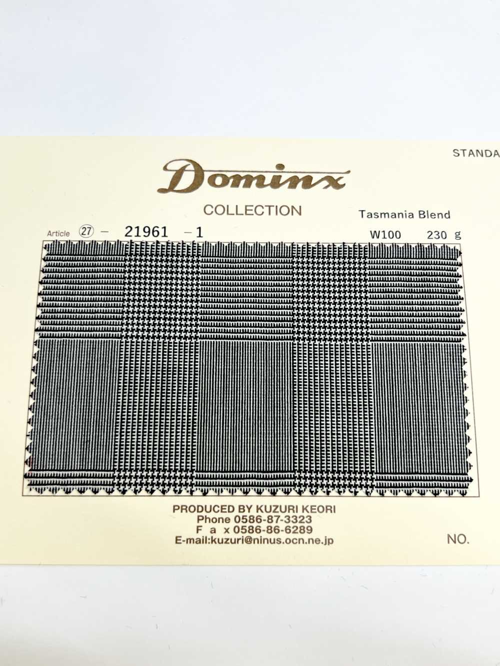 21961 Tasmânia Blend Wool DOMINX Standard Collection Lã De Alta Qualidade Glen Check[Têxtil] Lã Katsuragi (DOMINX)