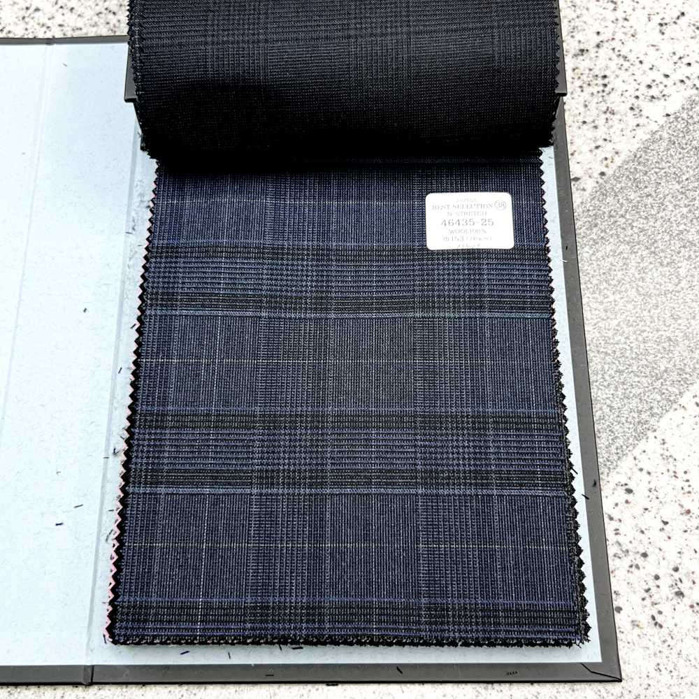 46435-25 25SS MELHOR SELEÇÃO [N-STRETCH] N-Stretch Dark Navy Tartan Check[Têxtil] Kunishima Co., Ltda.