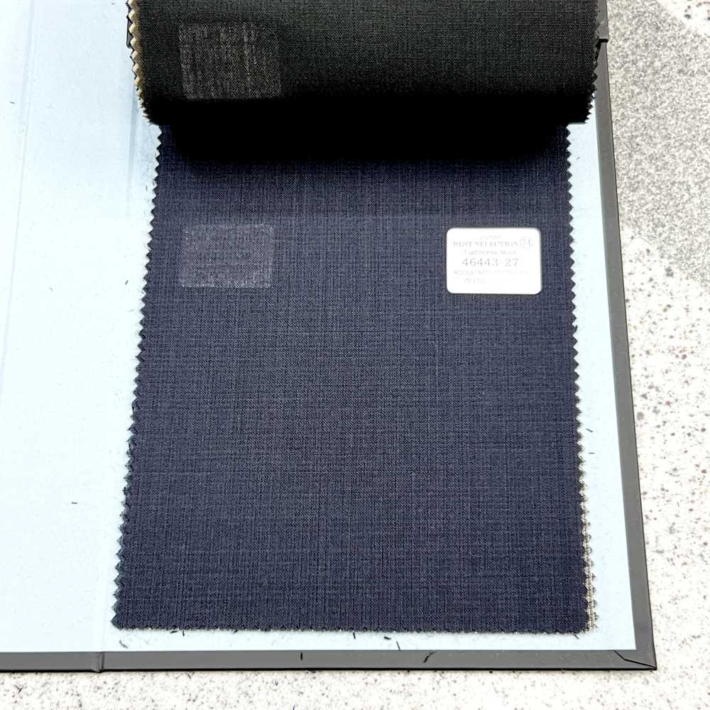 46443-27 25SS MELHOR SELEÇÃO [Lightness Wool] Lightness Wool Dark Navy Sem Padrão[Têxtil] Kunishima Co., Ltda.