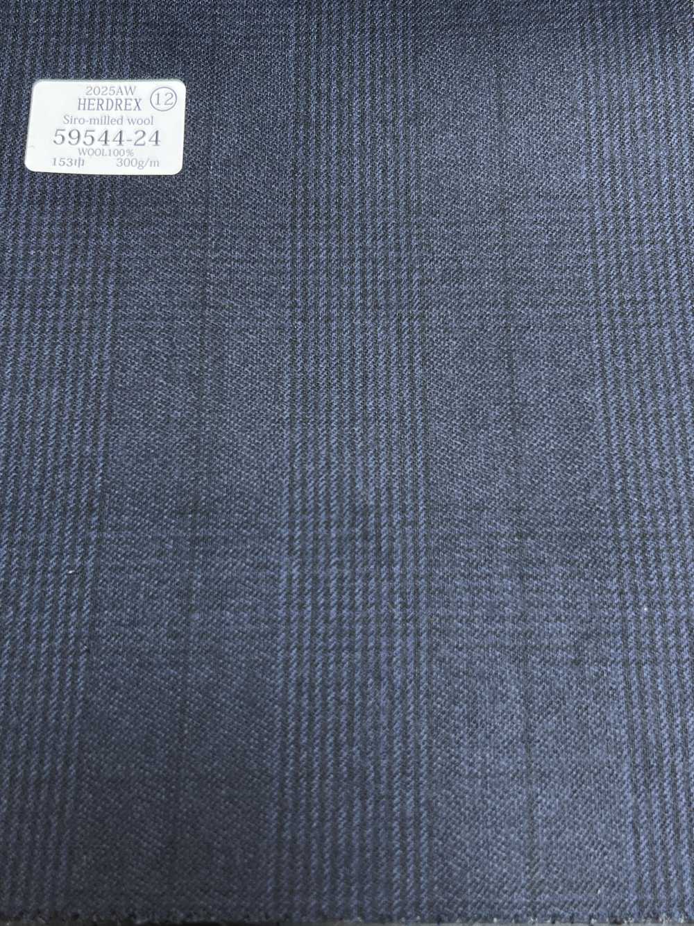 59544-24 25AW HERDREX [Lã Siro-branqueada] Lã Siro-branqueada Azul Marinho Glen Check[Têxtil] Kunishima Co., Ltda.