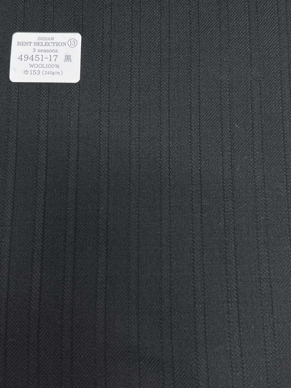 49451-17 MELHOR SELEÇÃO 25AW [3 Estações] Black Shadow Stripe[Têxtil] Kunishima Co., Ltda.