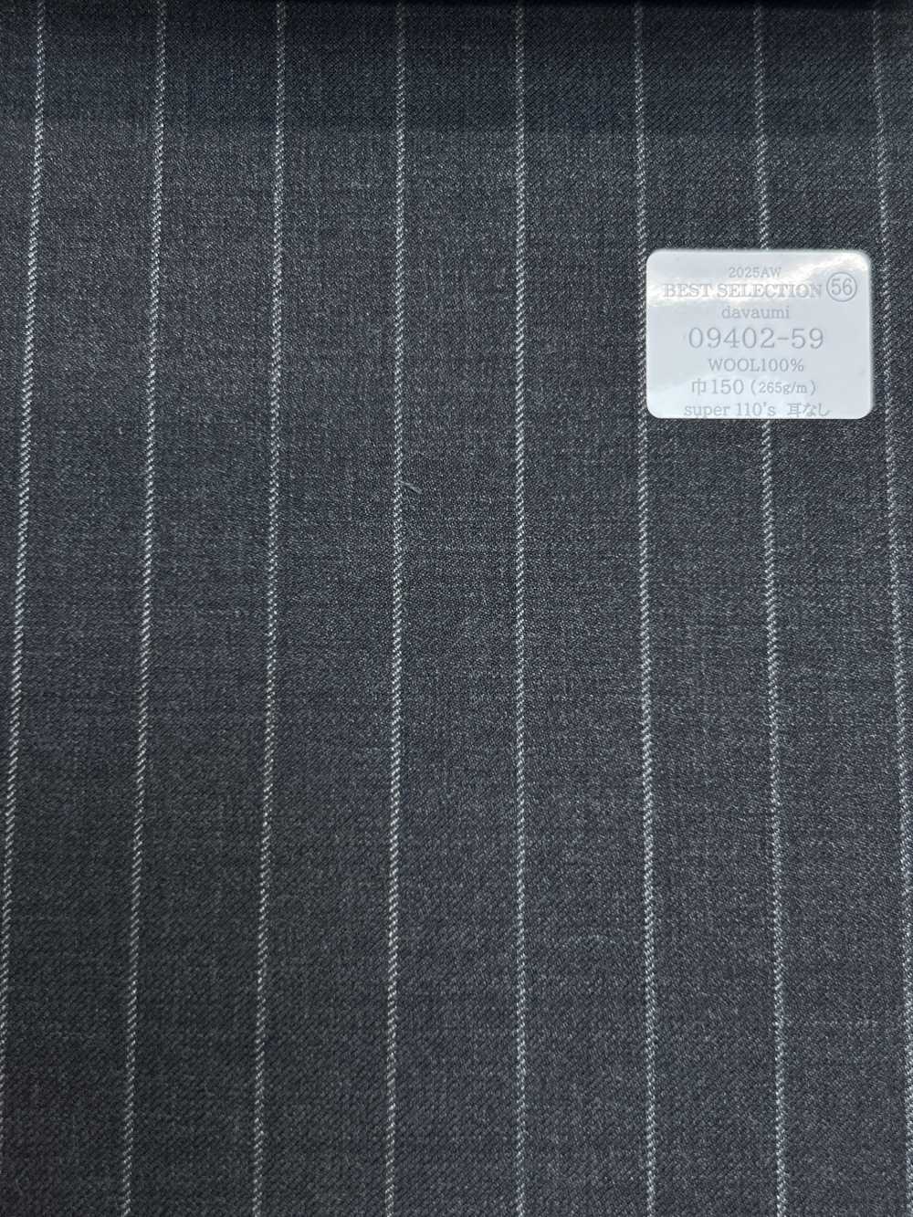 09402-59 25AW MELHOR SELEÇÃO [davaumi] Davaumi Charcoal Heaven Gray Chalk Stripe[Têxtil] Kunishima Co., Ltda.