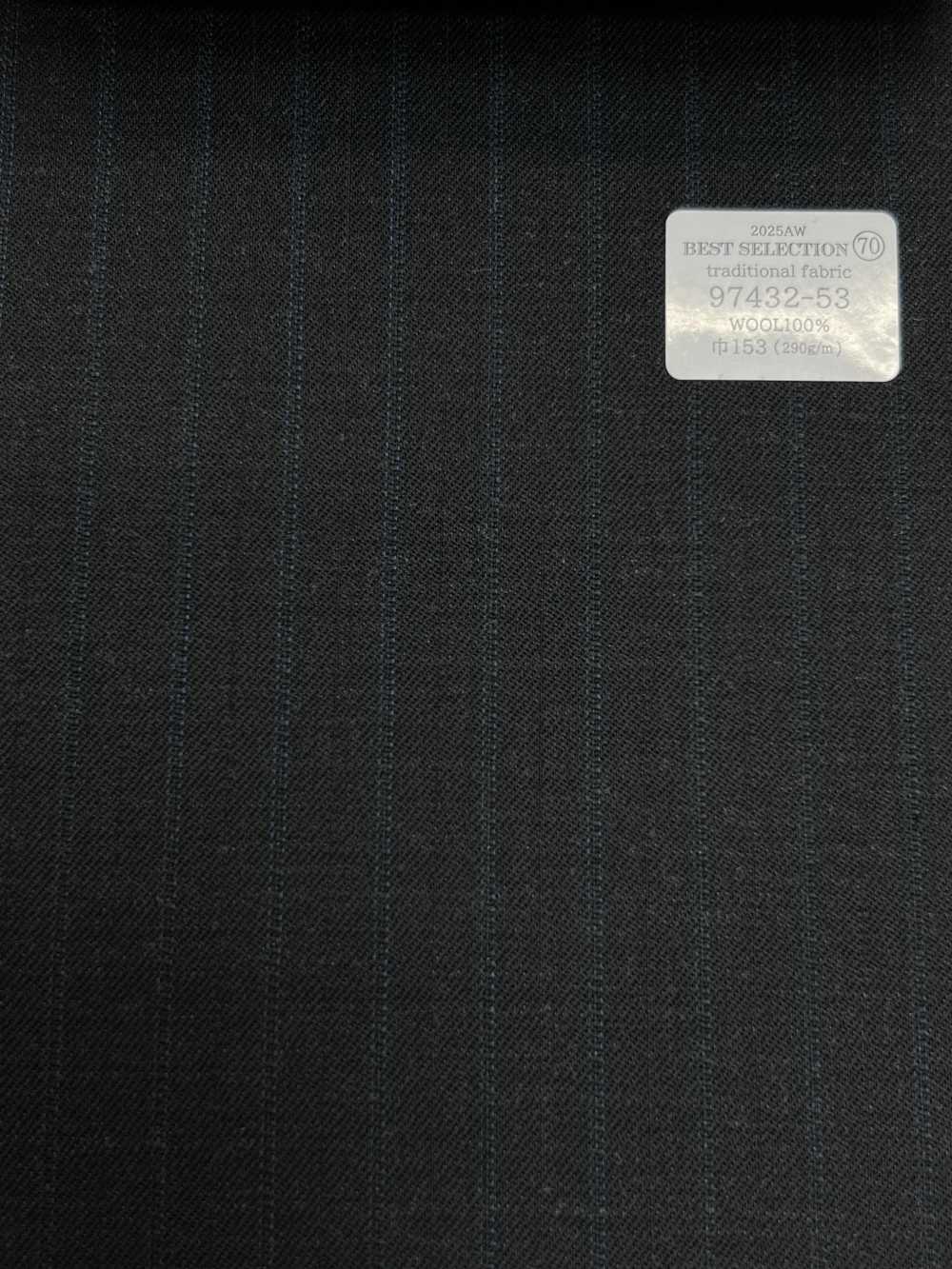 97432-53 25AW MELHOR SELEÇÃO [tecido Tradicional] Tecido Tradicional Carvão Céu Cinza Listrado[Têxtil] Kunishima Co., Ltda.