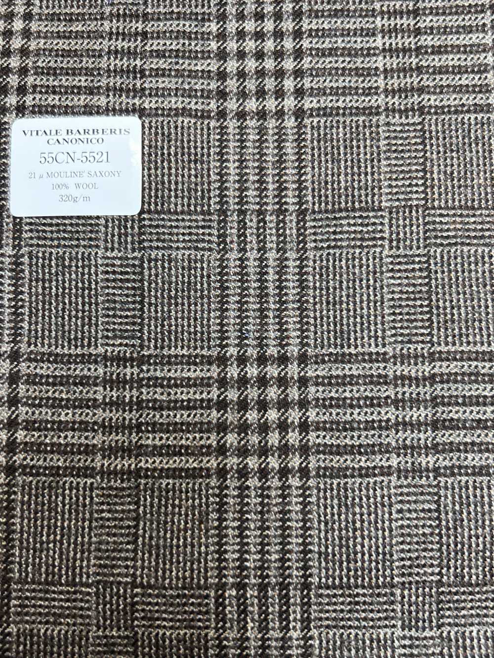 55CN5521 CANONICO 21μ MOULINE' SAXONY Marrom Glen Check[Têxtil] CANÔNICO