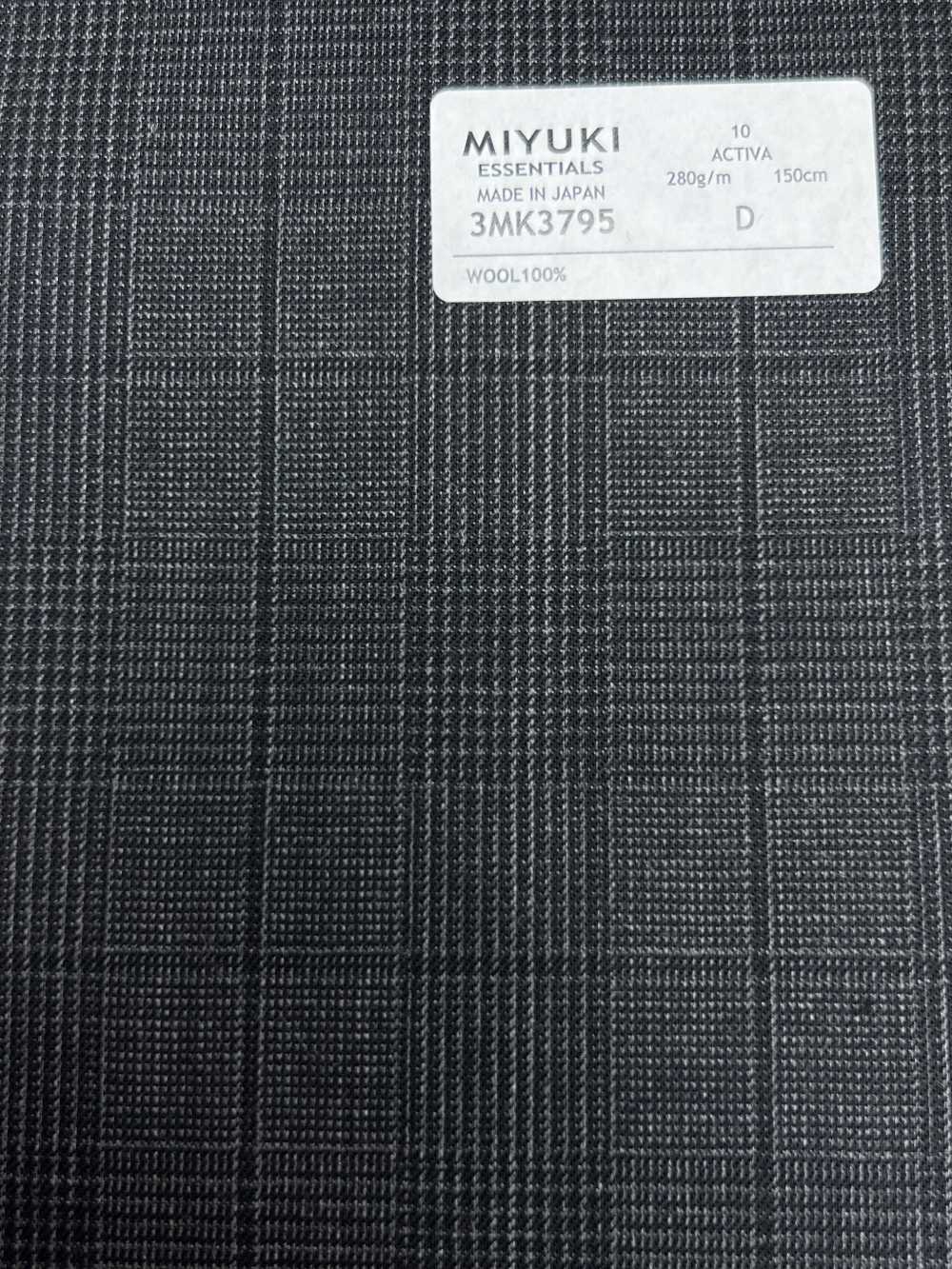 3MK3795 25AW ACTIVA Glen Check Charcoal Heaven Gray[Têxtil] Fábricas De Lã Miyuki