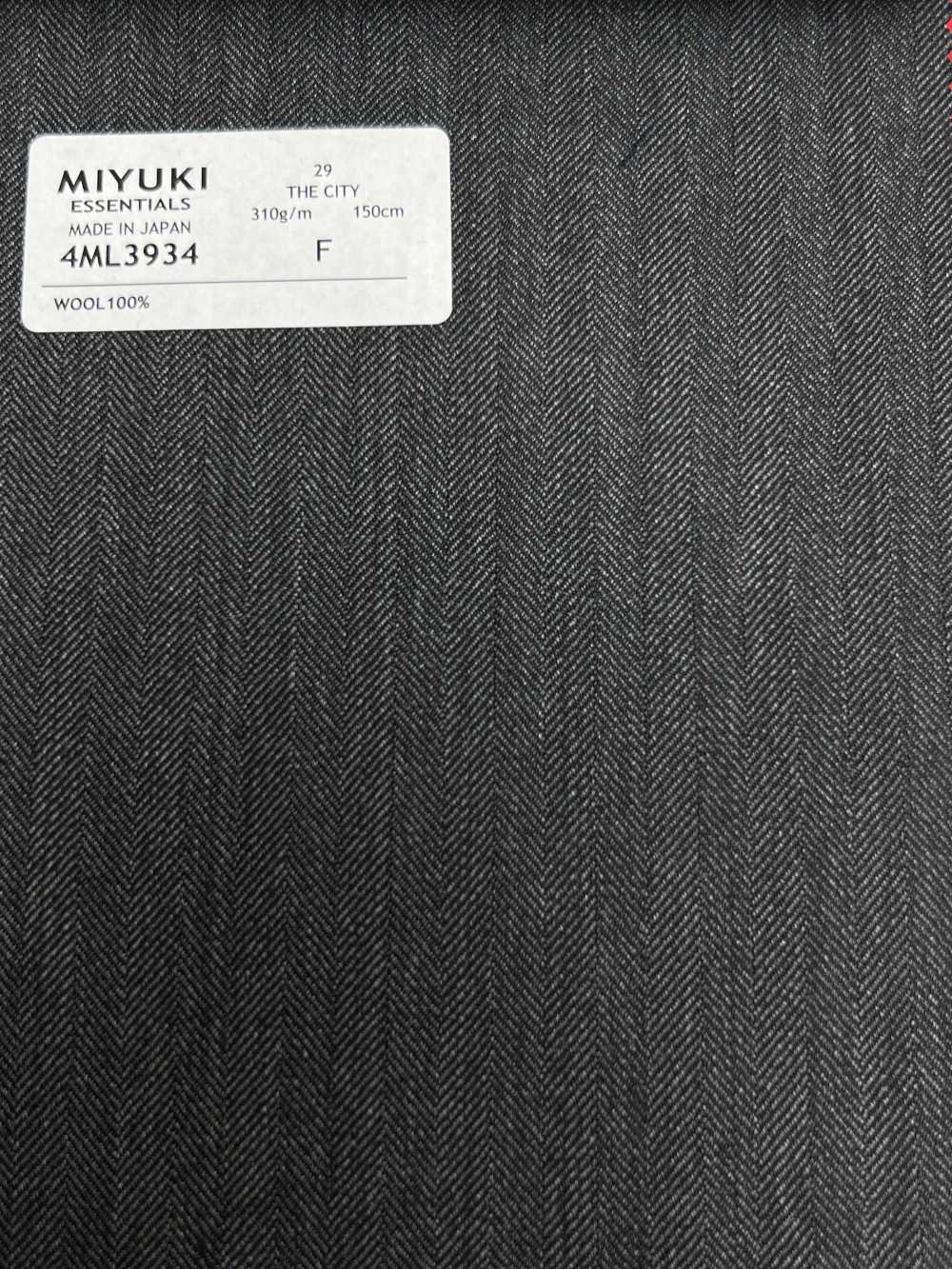 4ML3934 25AW THE CITY Espinha De Peixe Carvão Céu Cinza[Têxtil] Fábricas De Lã Miyuki