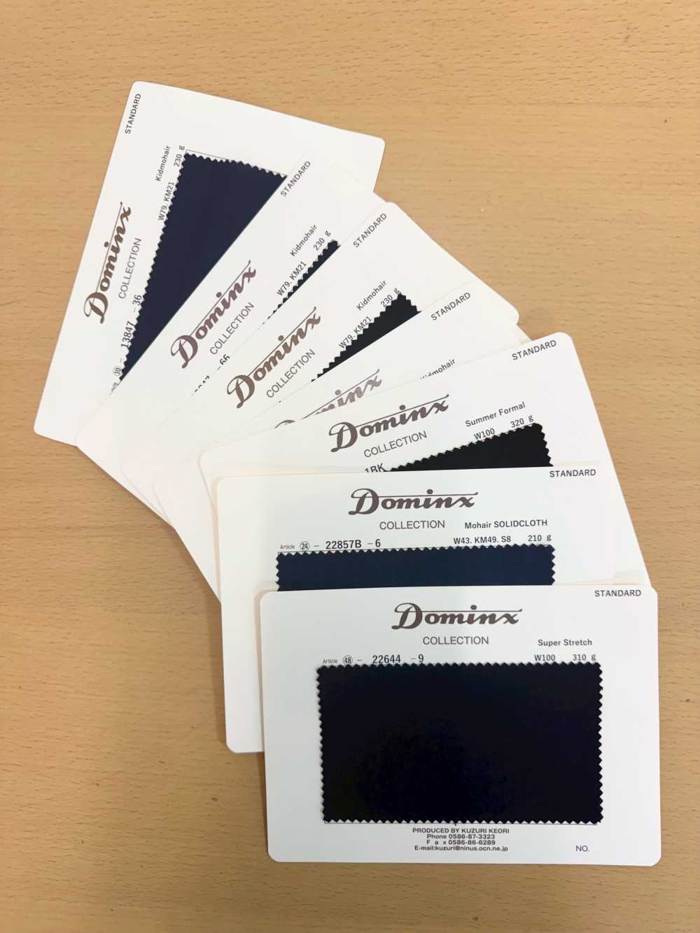 KZR-SAMPLE Cartão De Amostra DOMINX Tecido De Lã Kuzuri (DOMINX)