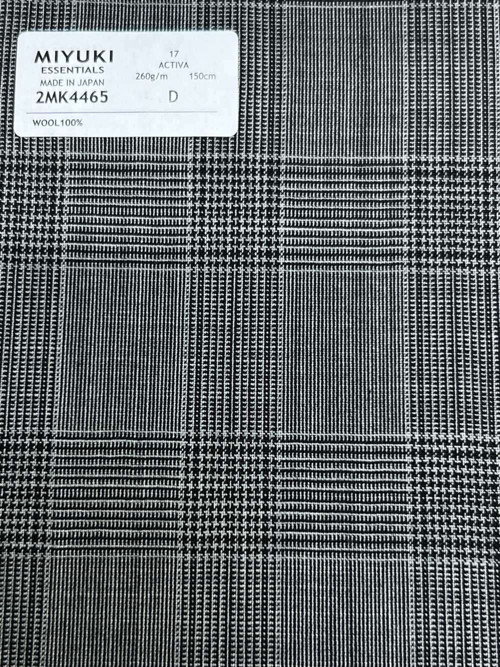 2MK4465 26SS Miyuki Textile MIYUKI ESSENTIALS ACTIVA Xadrez Cinza Médio[Têxtil] Fábricas De Lã Miyuki