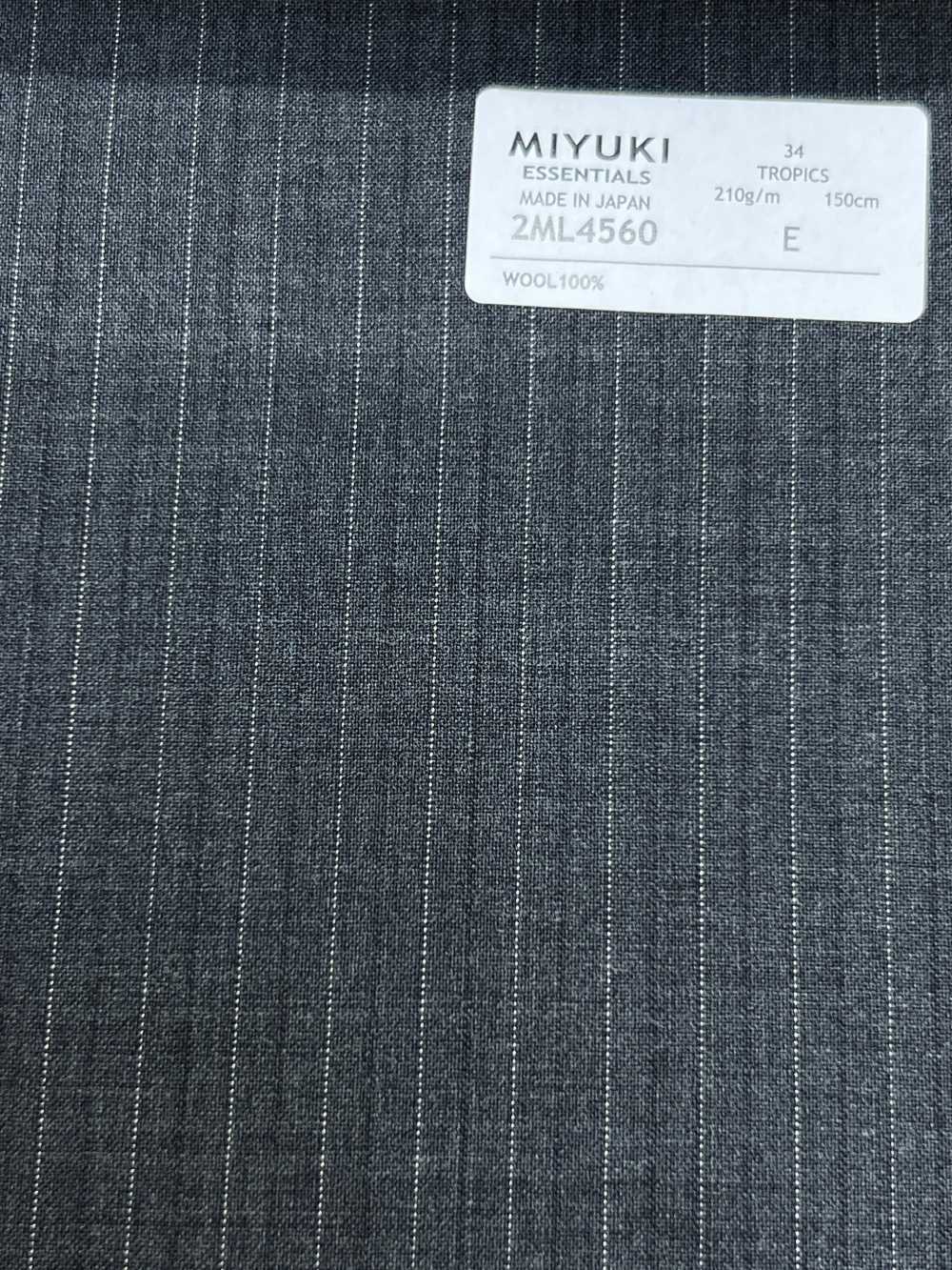 2ML4560 26SS Miyuki Textile MIYUKI Essentials TROPICS Charcoal Heaven Gray Stripe[Têxtil] Fábricas De Lã Miyuki