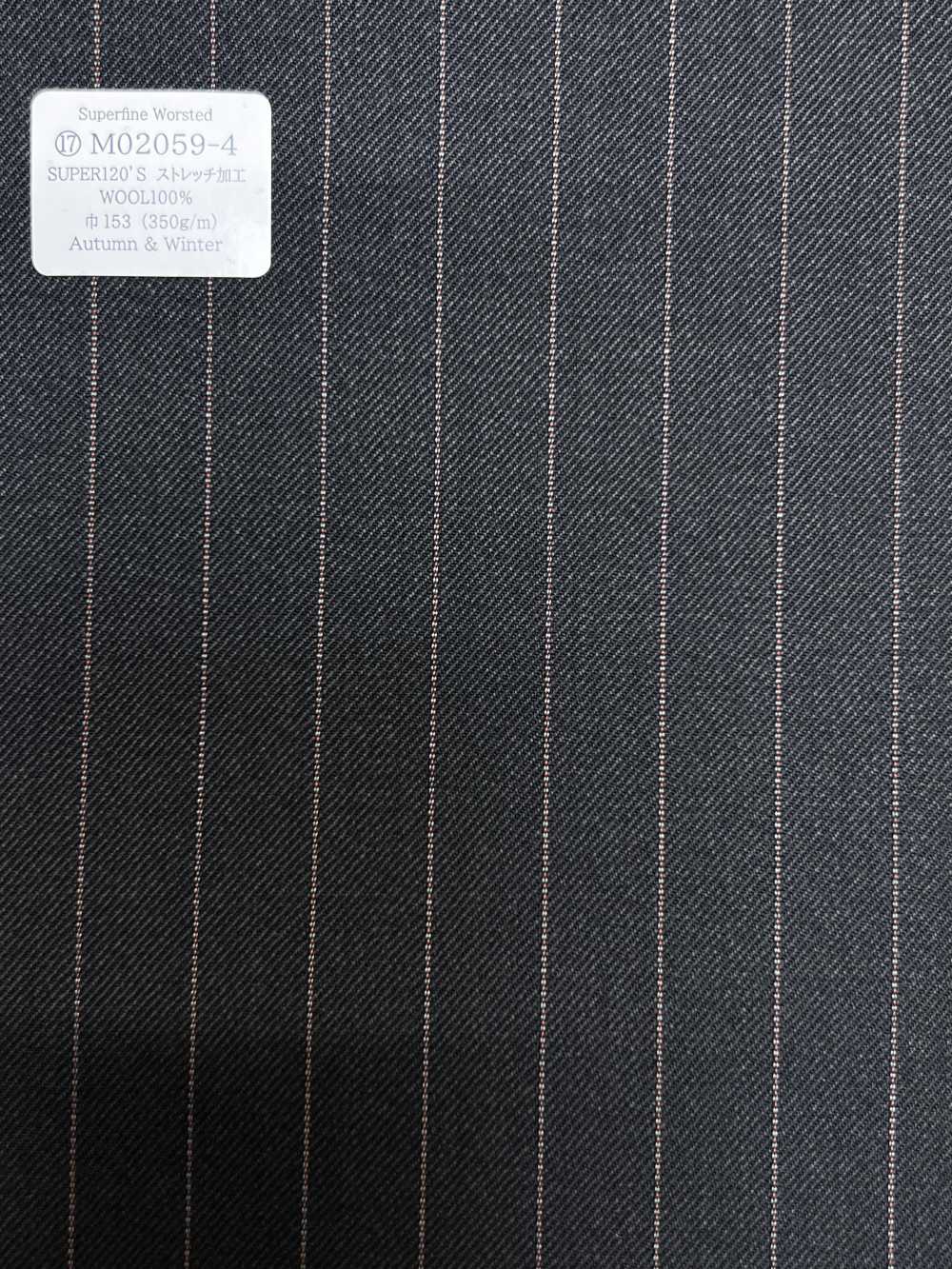 M02059-4 KUNISHIMA1850 Linha Exclusiva [Worsted Superfino] Risca de giz cinza[Têxtil] Kunishima Co., Ltda.