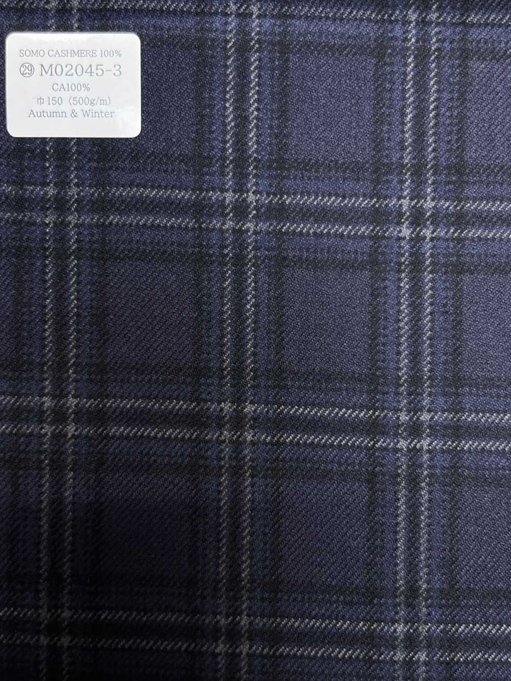 M02045-3 Linha Exclusiva KUNISHIMA1850 【SOMO CASHMERE 100%】 Cheque 3D Marinha[Têxtil] Kunishima Co., Ltda.