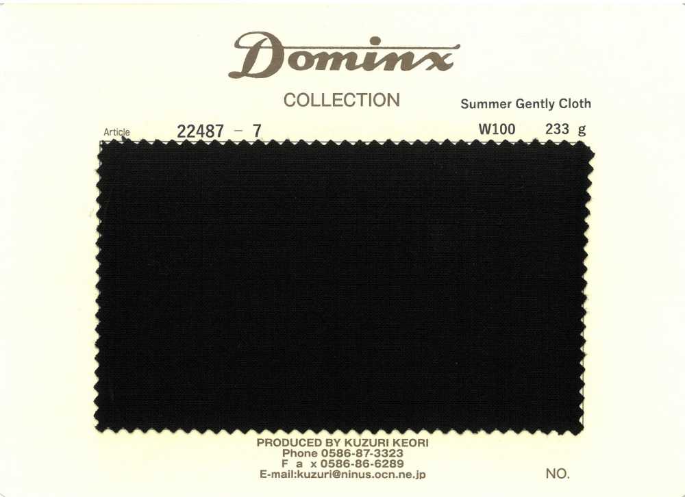 22487-7 Summer Gently Cloth 100% Lã DOMINX (Dominx) Preto[Têxtil] Tecido De Lã Kuzuri (DOMINX)
