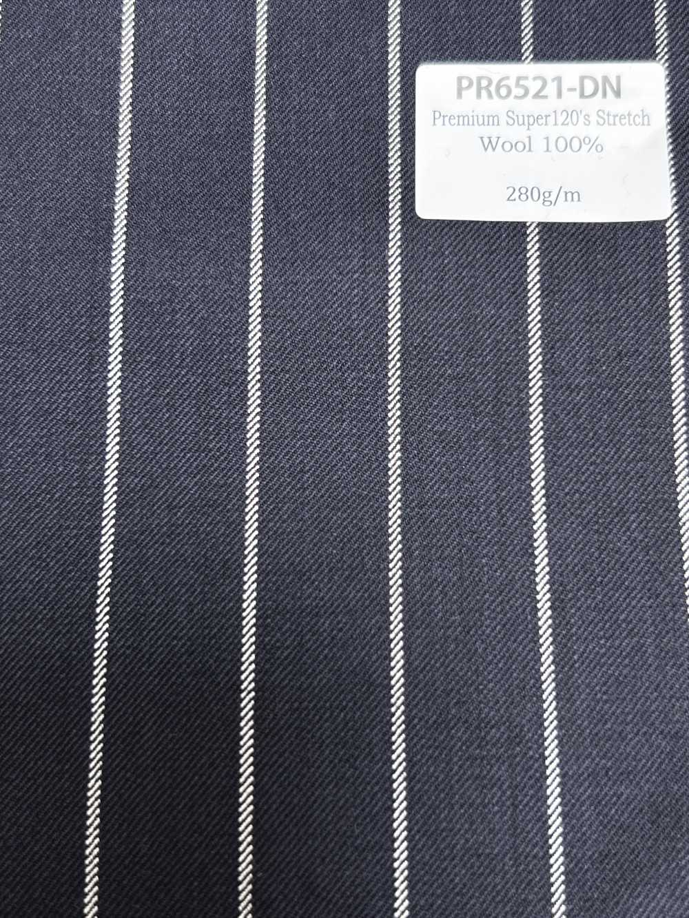 PR6521-DN Listrado Elástico Premium Japonês Padrão Super 120's, Azul-marinho Escuro[Têxtil]