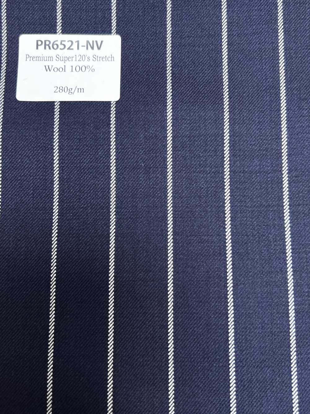 PR6521-NV Listrado Azul-marinho Japonês Premium Padrão, Super120's, Com Stretch[Têxtil]