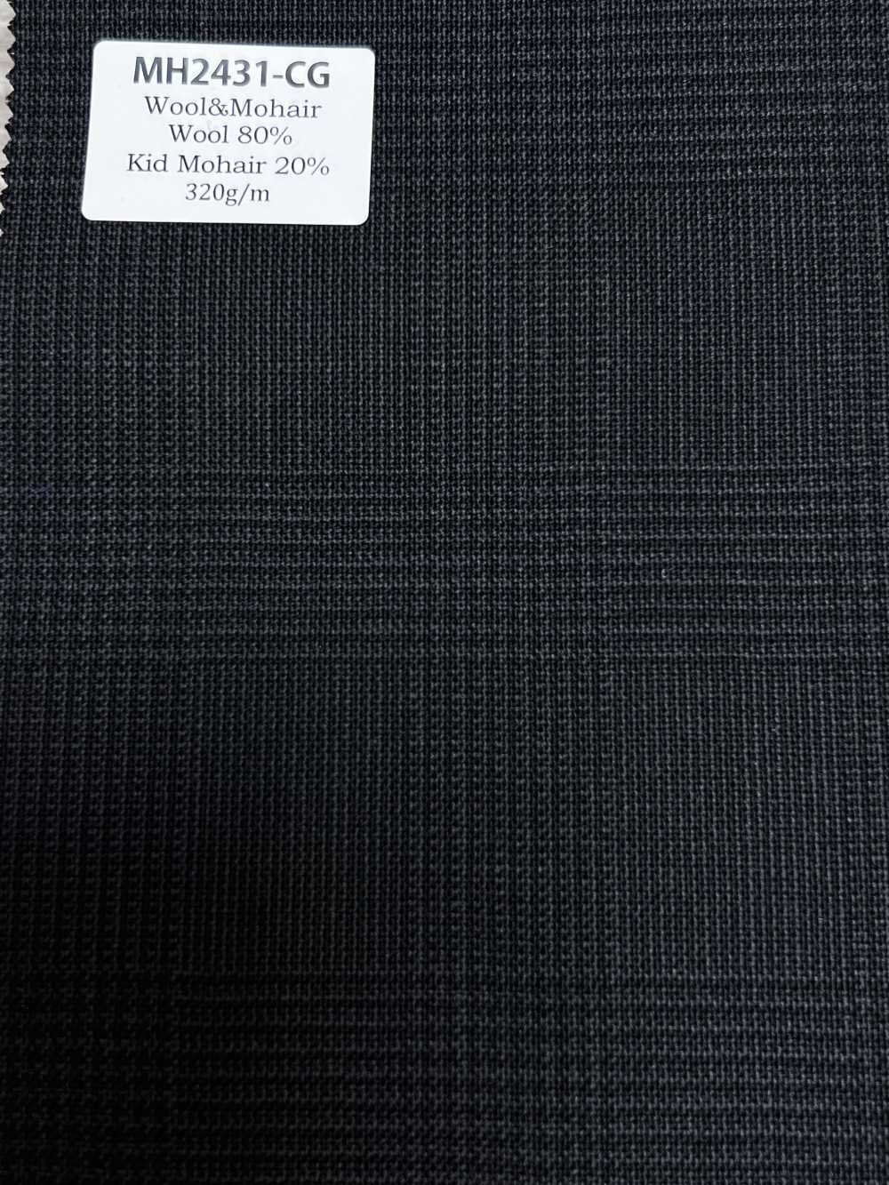 MH2431-CG Lã Penteada Japonesa Padrão Com Lã Mohair (Estilo Tonic), Xadrez, Cinza-carvão Heaven Gray[Têxtil]