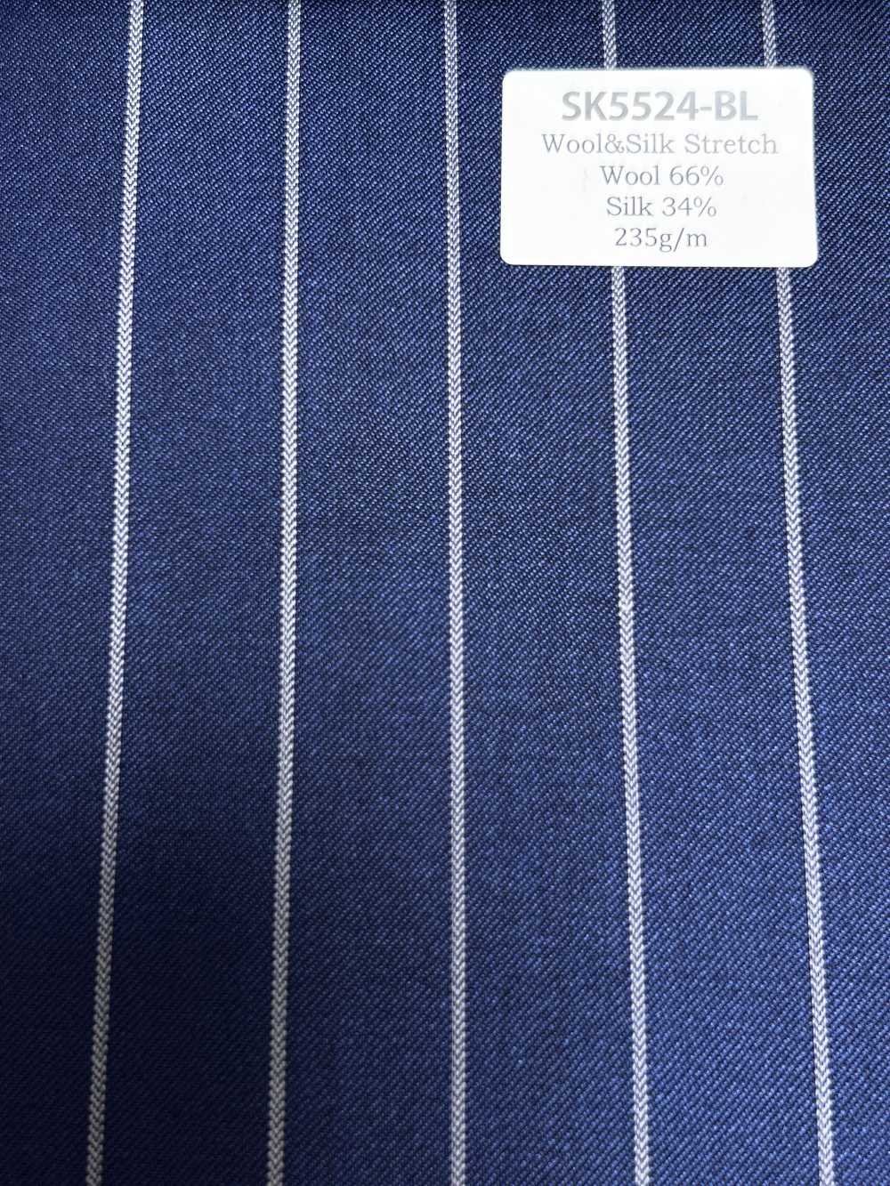 SK5524-BL Listrado Elástico Padrão Japonês De Lã E Seda, Azul-marinho[Têxtil]