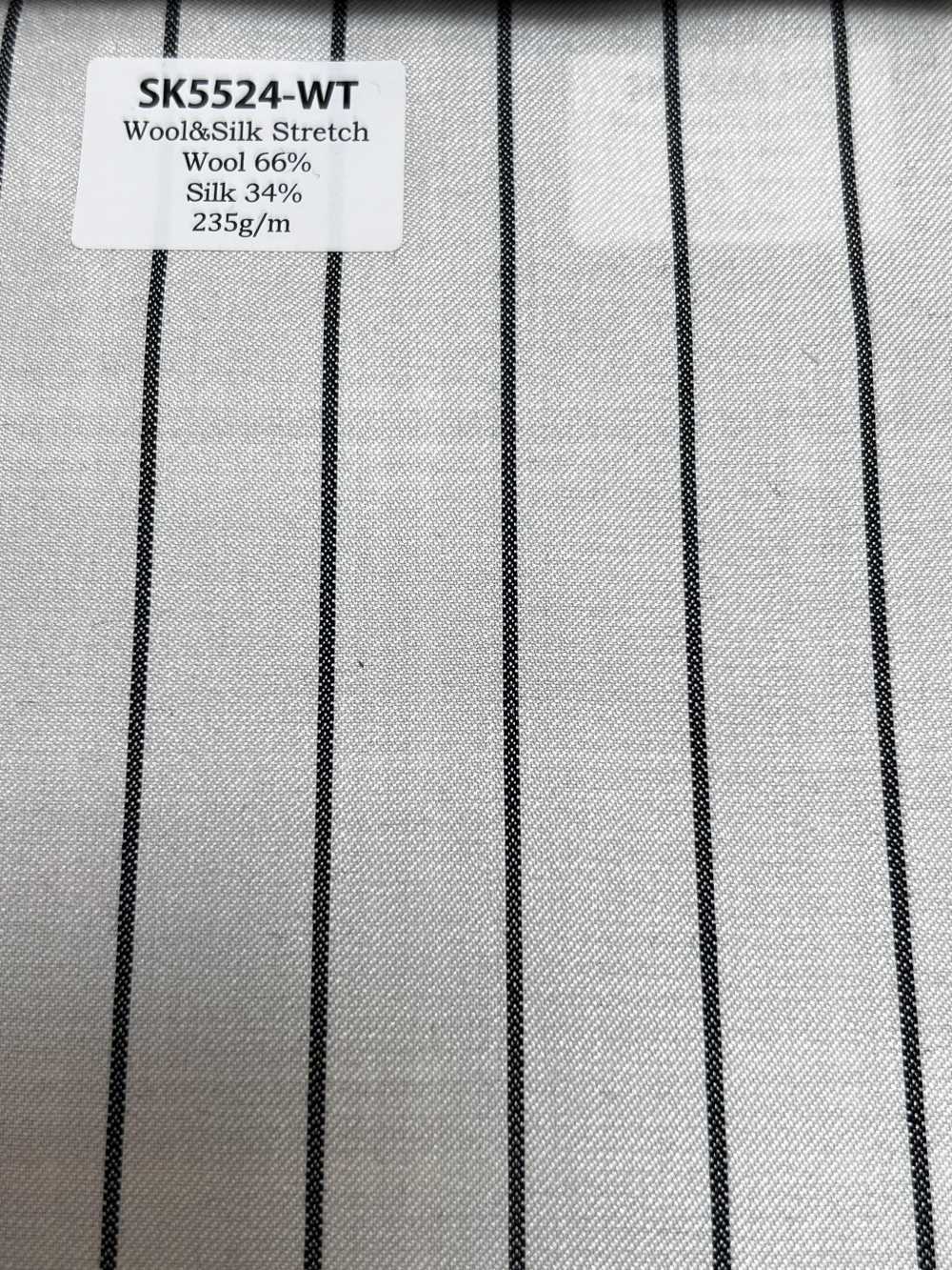 SK5524-WT Listrado Branco Padrão Japonês De Lã E Seda Com Elasticidade[Têxtil]