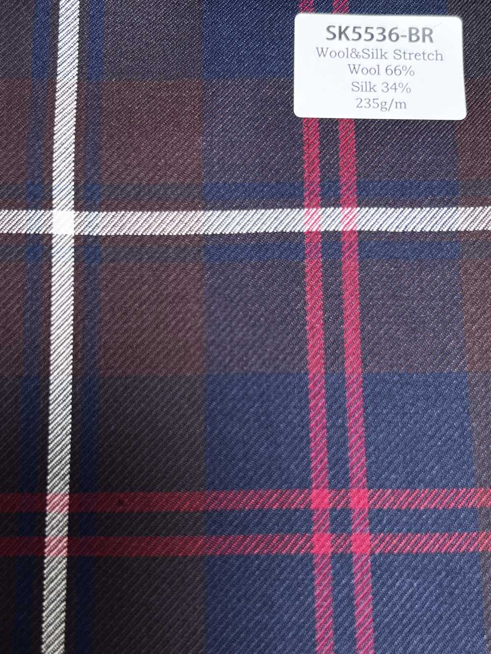 SK5536-BR Xadrez Marrom Padrão Japonês De Lã E Seda Com Elasticidade[Têxtil]