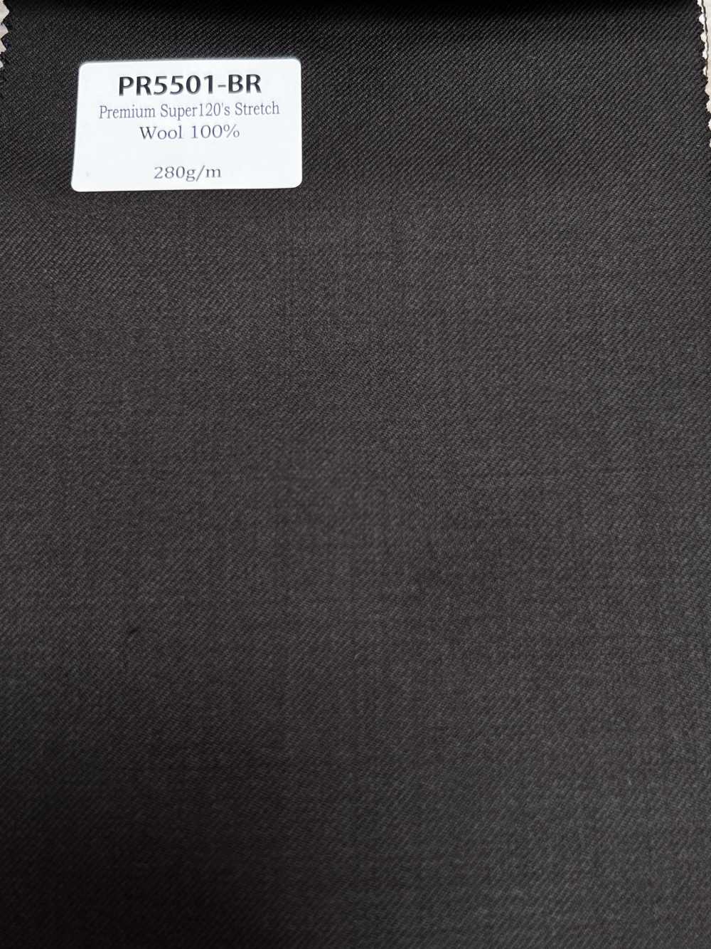 PR5501-BR Padrão Fabricado no Japão Premium Super120's Elástico Liso Marrom[Têxtil] HOSOI SYOJI