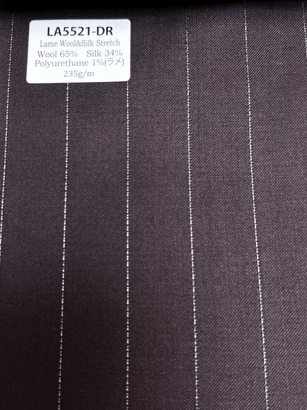 LA5521-DR Listrado clássico de lã stretch com lamê de seda japonesa, vermelho escuro[Têxtil] HOSOI SYOJI
