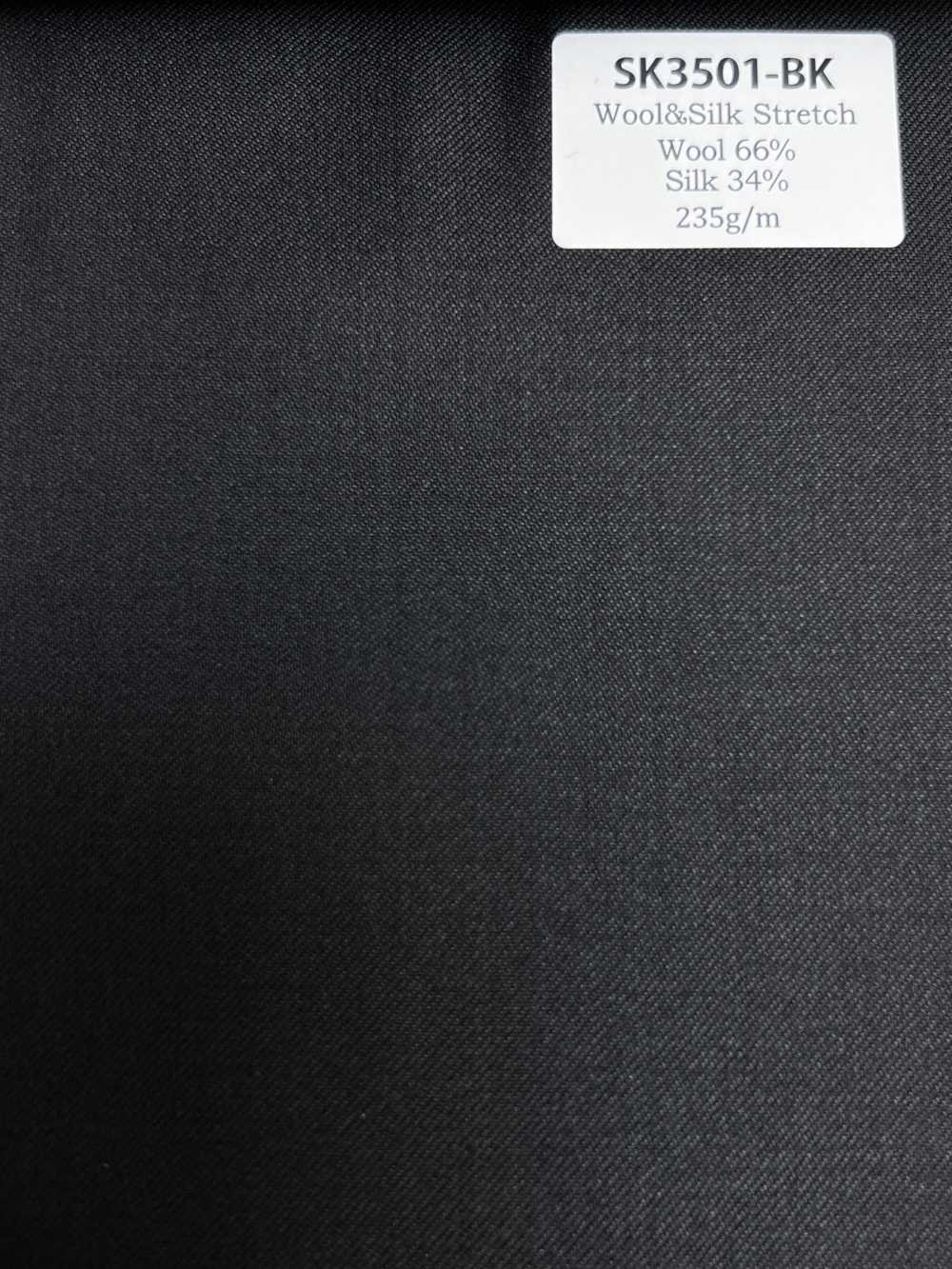 SK3501-BK Preto padrão em seda, lã e elastano, fabricado no Japão[Têxtil] HOSOI SYOJI