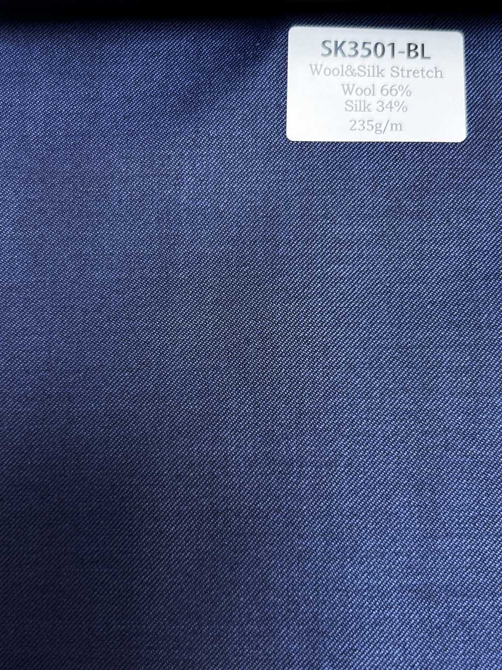 SK3501-BL Padrão japonês de seda e lã elástica azul[Têxtil] HOSOI SYOJI