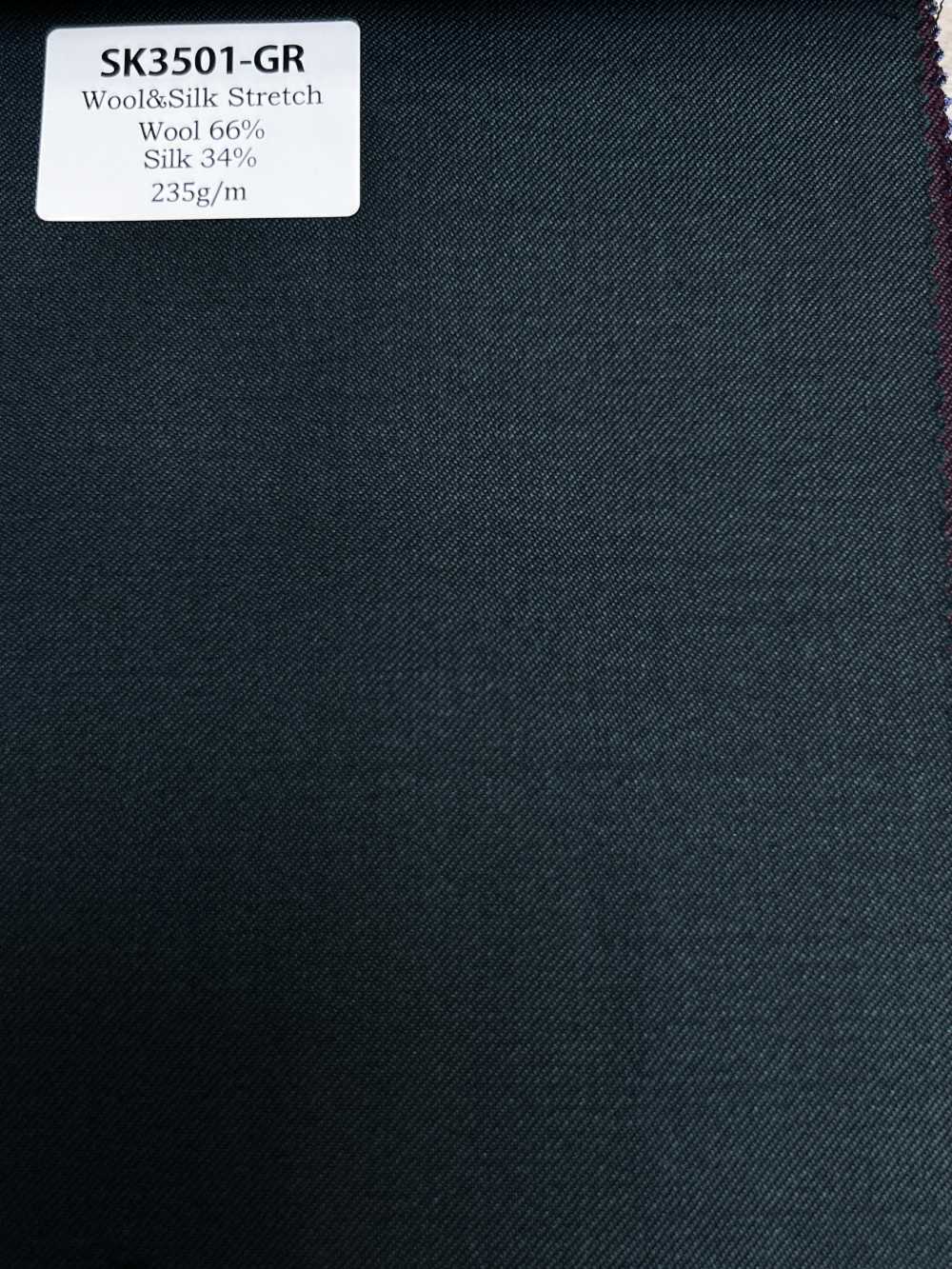 SK3501-GR Padrão japonês de seda e lã elástica verde[Têxtil] HOSOI SYOJI