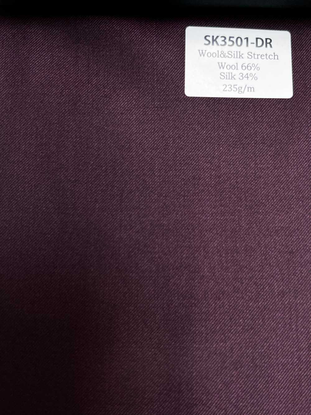 SK3501-DR Seda e lã japonesa elástica padrão, vermelho escuro[Têxtil] HOSOI SYOJI