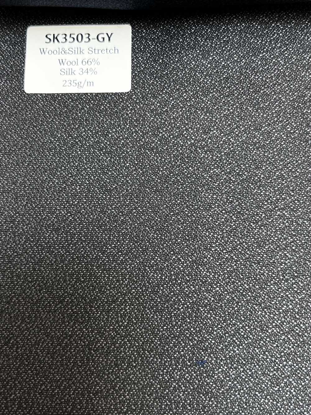 SK3503-GY Lã e seda japonesas com elasticidade padrão, cinza[Têxtil]