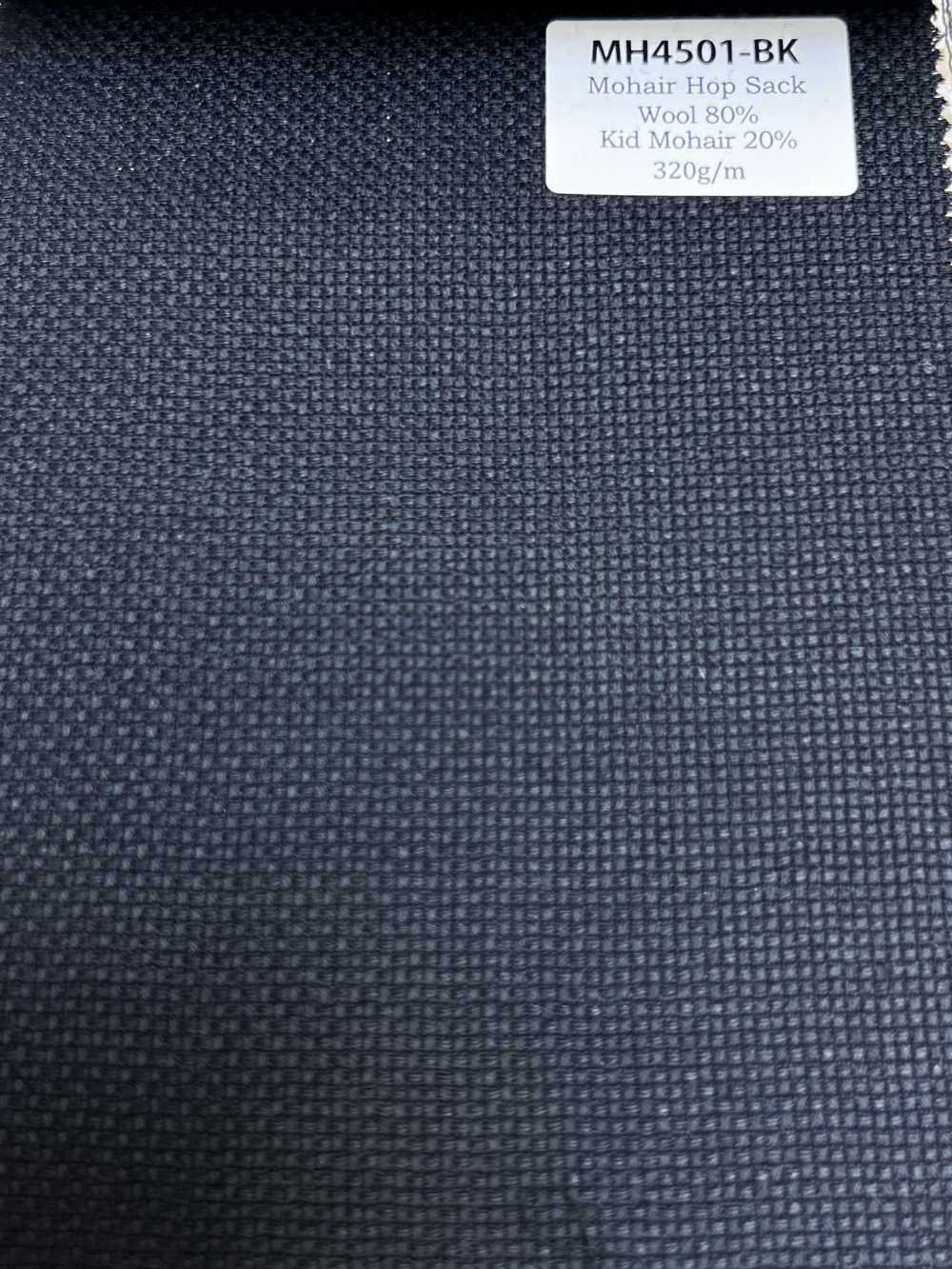 MH4501-BK Tecido hopsack de mohair padrão, fabricado no Japão, preto[Têxtil]