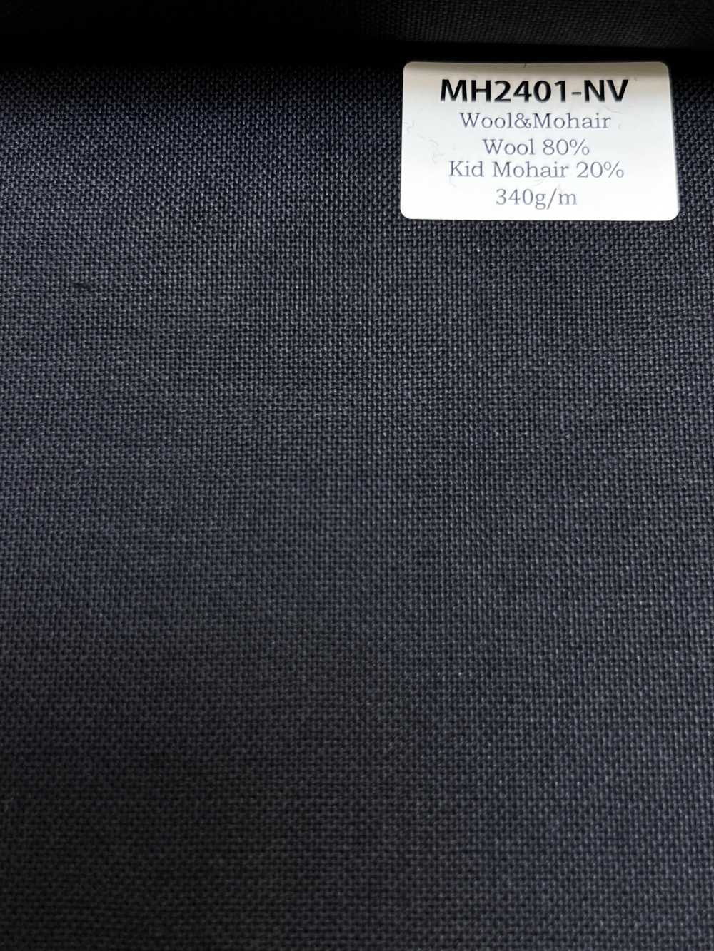 MH2401-NV Lã mohair penteada de fabrico japonês padrão (estilo Tonic) Azul-marinho[Têxtil]