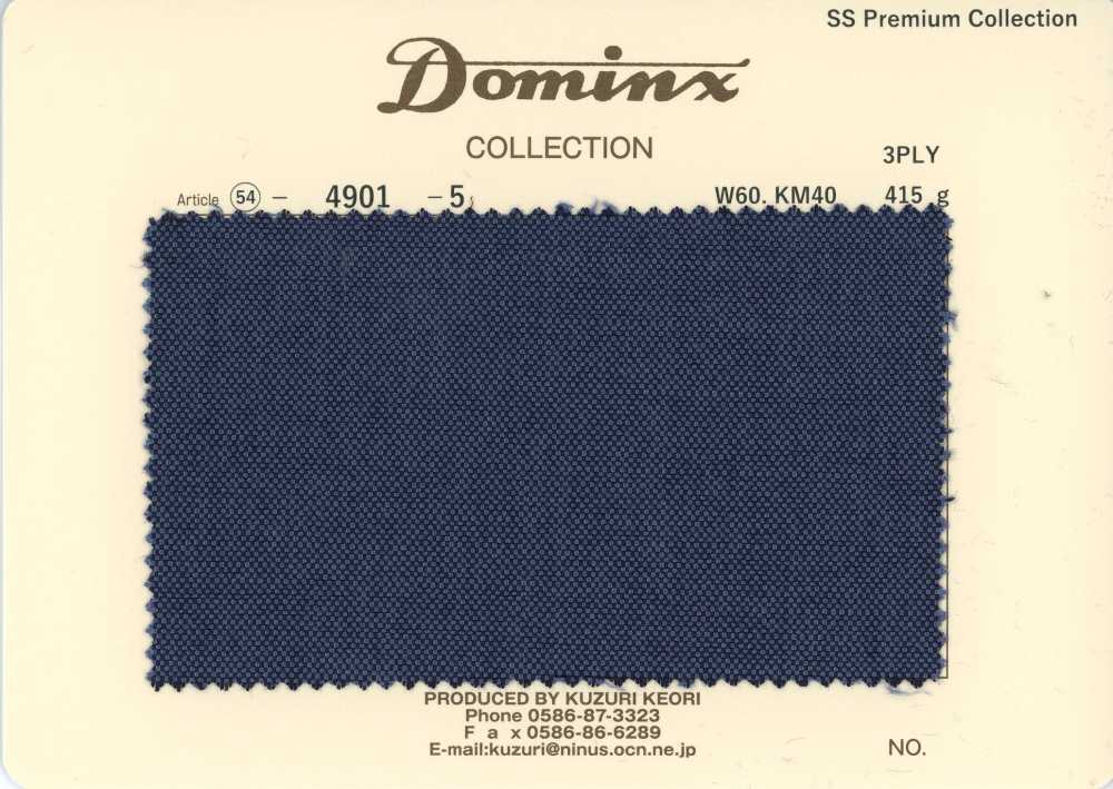 4901-5 Coleção Premium DOMINX De Mohair De Cabra Padrão De 3 Cabos, Azul[Têxtil] Tecido De Lã Kuzuri (DOMINX)