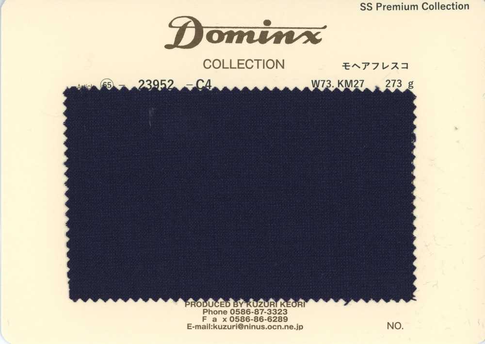 23952-C4 Mohair Fresco Clássico Mohair de cabrito DOMINX (Dominks) Coleção Premium Azul-marinho[Têxtil] Tecido De Lã Kuzuri (DOMINX)