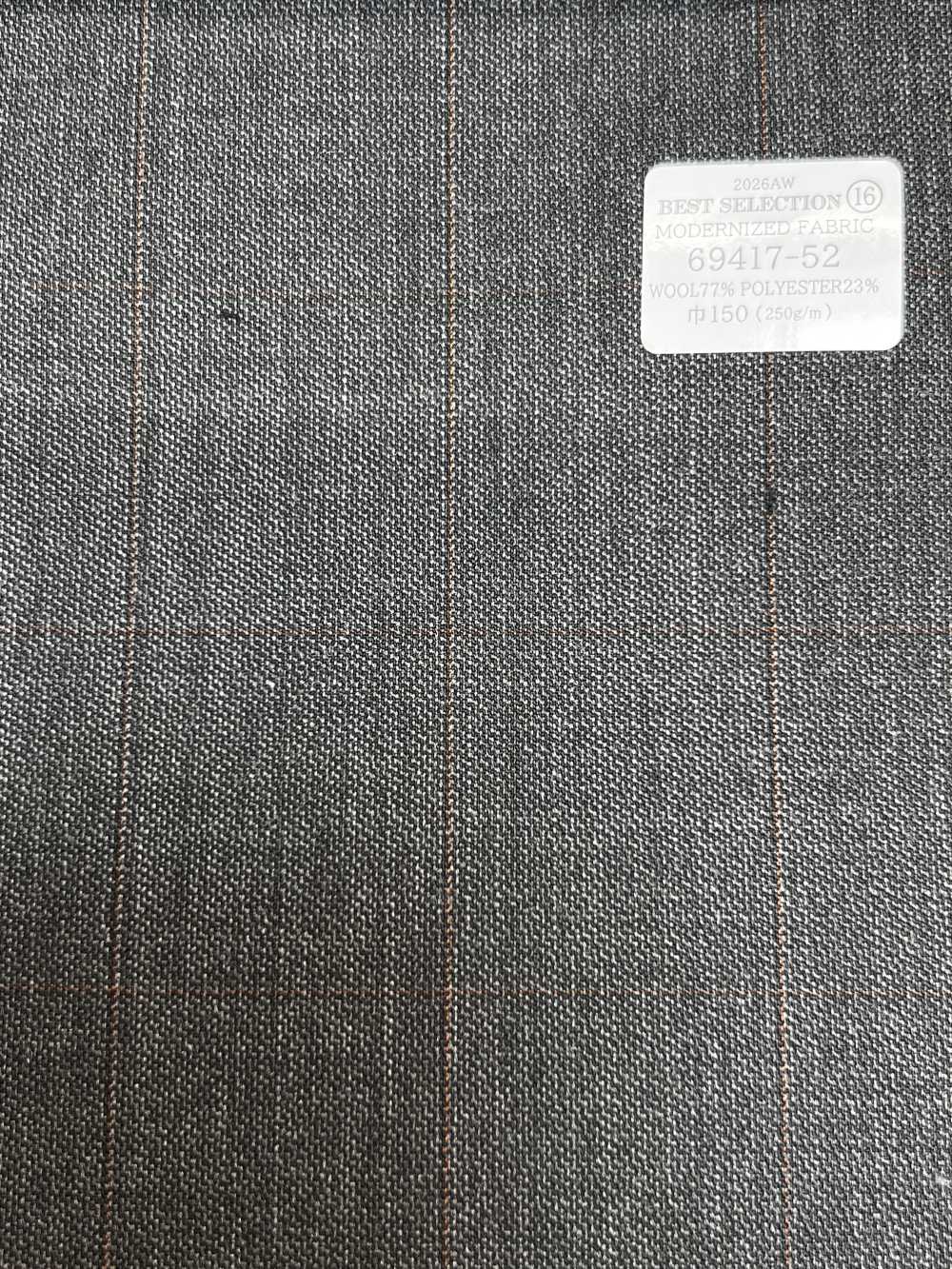 69417-52 26AW BESTSELECTION [TECIDO MODERNIZADO] Tecido Modernizado Cinza Xadrez Janela[Têxtil] Kunishima Co., Ltda.
